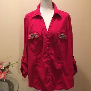 CATO BUTTON🧿 FRONT SHIRT Sz 22/24